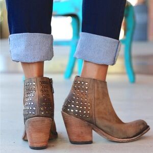 Liberty Black America Tan Distressed Studded Boot